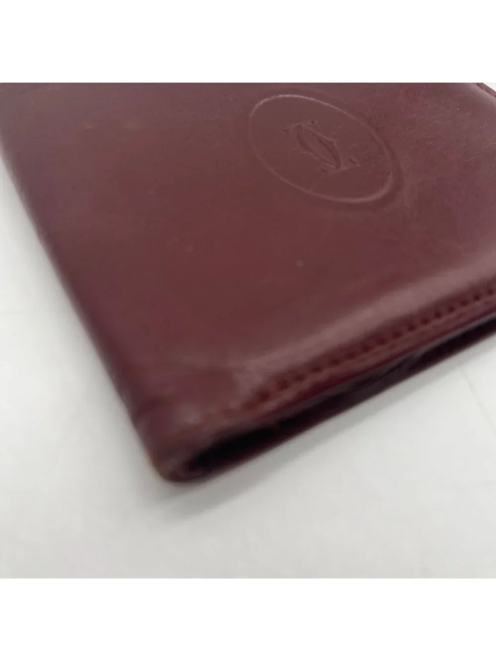 Cartier Vintage Burgundy Smooth Leather Bifold Wallet